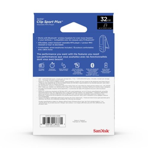 SanDisk Clip Sport Plus 32GB MP3 Player - Blue SHOP ONLINE