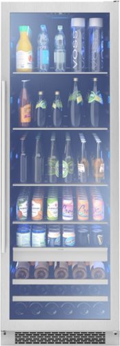 Zephyr - Presrv 24 in. 19-Bottle and 266-Can Single Zone Full Size Beverage Cooler - Silver-Front_Standard 