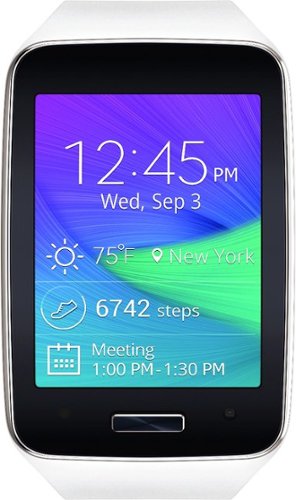  Samsung - Gear S Smartwatch 40mm Chrome AT&amp;T - White Urethane