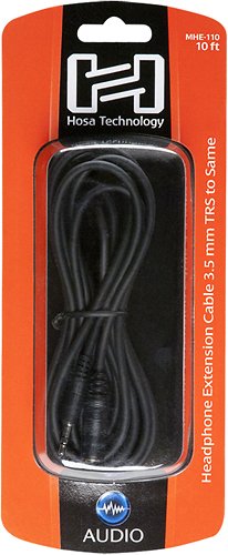  Hosa Technology - 10' Headphone Extension Cable - Black
