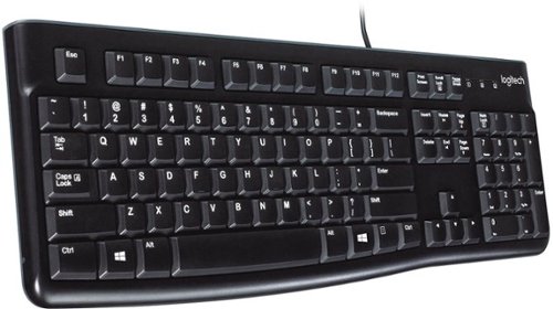 Logitech - K120  Full-size Wired Membrane Keyboard for Windows with Spill-Resistant Design - Black