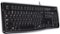 Logitech - K120  Full-size Wired Membrane Keyboard for PC with Spill-Resistant Design - Black-Front_Standard 