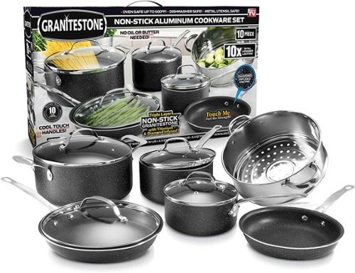 Granitestone - Diamond Non Stick 10pc Cookware Set-PTFE/PFOA Free - Gray-Angle_Standard 
