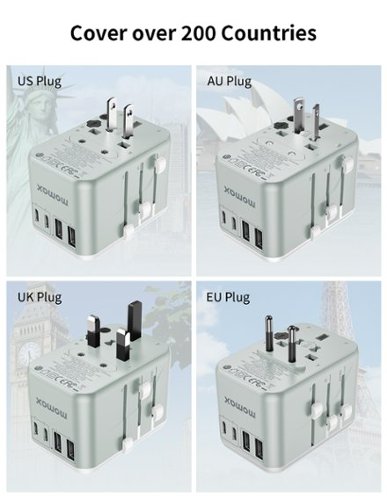 Momax 1-World Universal 5-Port Travel GaN Charger 70W - White GLOBAL SHIPPING