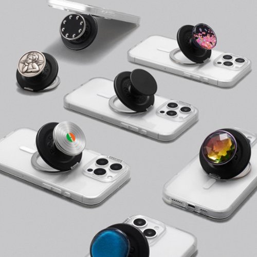 PopSockets MagSafe Round Kick-Out PopGrip Cell Phone Grip & Stand, with Adapter Ring for Mobile Phones - Black WORLDWIDE DELIVERY