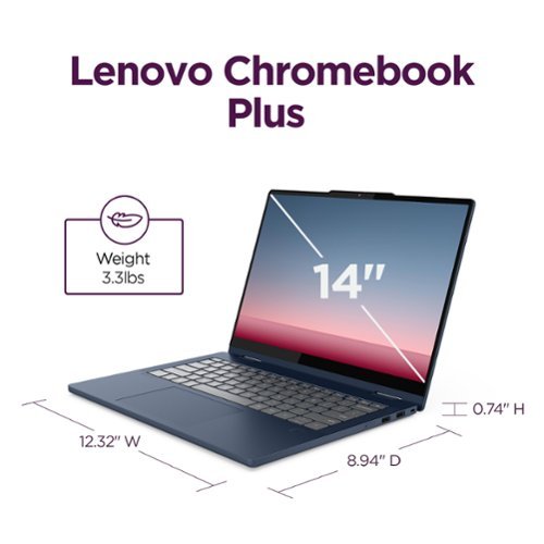 Lenovo Chromebook Plus 2-in-1 14 Full HD Touchscreen Laptop - Intel Core 3 Processor N355 - 8GB Memory - 128GB UFS - Cosmic Blue WHERE TO BUY
