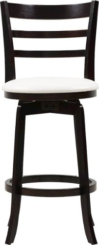 CorLiving - Woodgrove Three Bar Design 43" Wood Barstool - Espresso/White-Front_Standard 