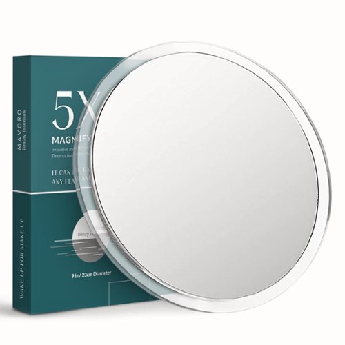 Cedar Assembly - Magnifying Mirror With 3 Suction Cups 9 Inch (10x Magnification) - 9.4"L x 9.4"W-Front_Standard 