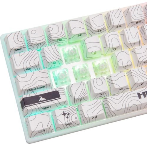 Higround Basecamp 65 65% Wired Mechanical Lubed Flame Linear Switch Gaming Keyboard with RGB Backlighting - Snow Stone BUY IN SINGAPORE