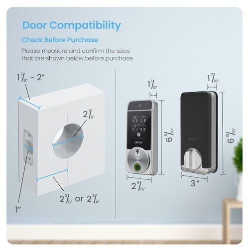 Lockly Visage Smart Lock Wi-Fi Deadbolt Keyway/Fingerprint/Facial Unlock - Satin Nickel - Satin Nickle BUY IN AUSTRALIA