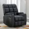 Bestier - Home Massage Recliner Chair with Vibration, Manual Comfy PU Leather Reclining Chairs with Cup Holders - Black-Front_Standard