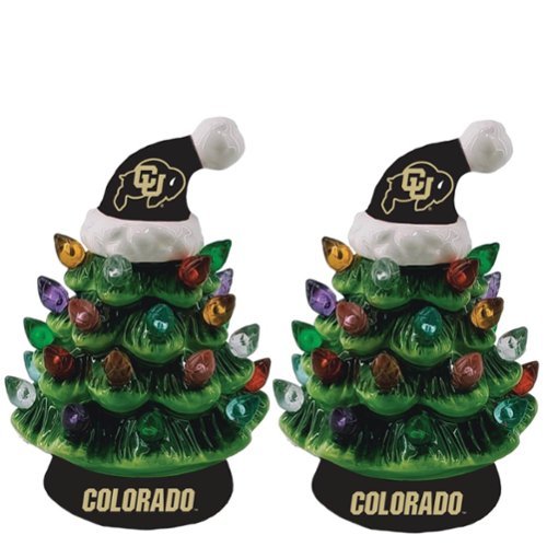 Evergreen Enterprises - Colorado Buffaloes 2-Pack 4" Ceramic LED Christmas Tree Set - Multicolor-Front_Standard 