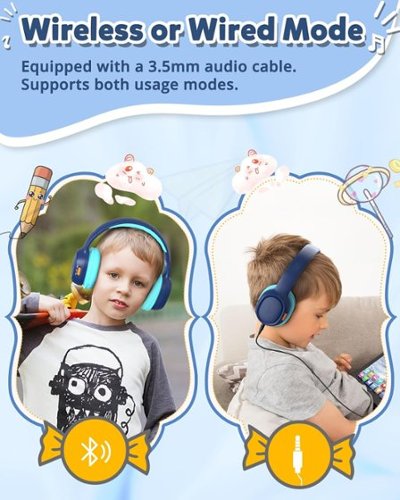 Tronsmart KH02 Wireless Headphones with 74/85/93dB Safe Volume, Built-in Microphone, Bluetooth 5.3, 45H Playtime for School Travel - Navy Blue BUY IN MIDDLE EAST