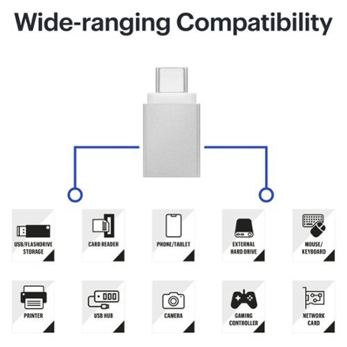 Best Buy essentials™ Female USB to Male USB-C Adapter (2-Pack) - Silver GLOBAL SHIPPING