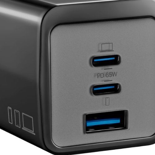 Insignia™ 65W 3-Port USB-C/USB Wall Charger for Smartphones, Tablets and More - Black BUY ONLINE
