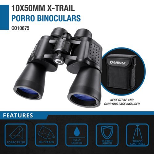 Barska X-Trail 12x50 Wide Angle Porro Binoculars for Birding, Hiking, Sports, Events, Theater - Black WORLDWIDE DELIVERY