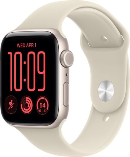 Apple Watch SE 3 (GPS + Cellular) 44mm Aluminum Case with Sand Sport Band - S/M - Starlight - (2026)