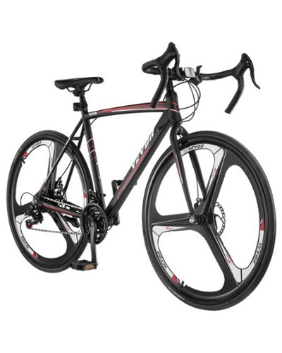 VEVOR - Road Bike, 700C Wheels Racing Bike, SHIMANO 21 Speeds Drivetrain System City Commuter Road Bicycle - Black-Front_Standard 