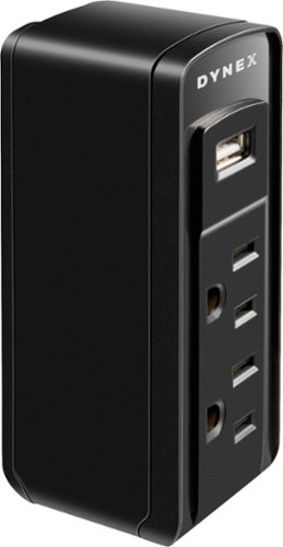 Dynex™ - 2-Outlet/1-USB Surge Protector - Multicolor-Front_Standard 