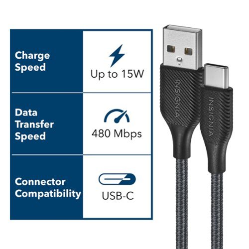 Insignia™ 6' USB to USB-C Braided Charge-and-Sync Cables (2-Pack) - Black GLOBAL SHIPPING