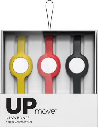  Slim Straps for Jawbone UP MOVE Activity Trackers (3-Count) - Onyx/Yellow/Ruby