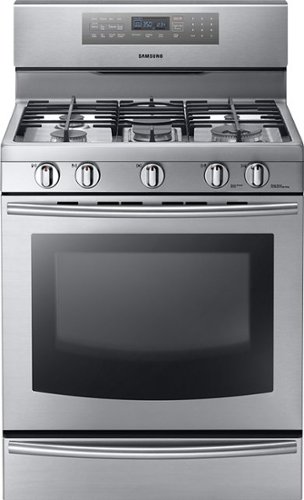  Samsung - 5.8 cu. ft. Freestanding Gas Range with True Convection - Stainless steel