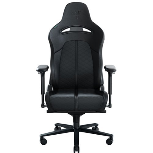 Razer - Enki Gaming Chair with Synthetic Leather for All-Day Comfort - Black-Front_Standard 