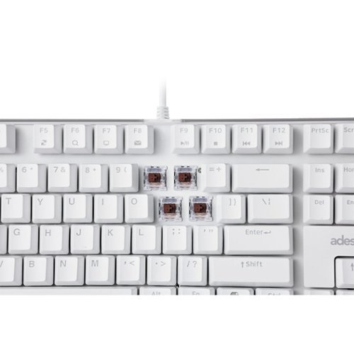 Adesso Multi-OS Illuminated Mechanical Keyboard With CoPilot AI Hotkey - White WORLDWIDE DELIVERY