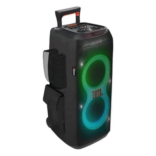 JBL - PartyBox Stage 320 Portable Party Speaker with gSport Cargo Sleeve - Black-Front_Standard 