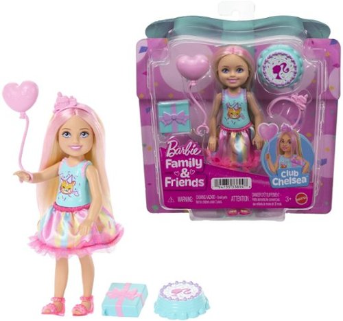 Mattel Barbie Club Chelsea Birthday Themed Small Doll with Party