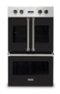 Viking - 30" 7 Series French Door Double Built-In Electric Thermal Convection Oven - Onyx-Front_Standard