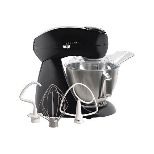  Hamilton Beach Eclectrics Tilt-Head Stand Mixer with Pouring Shield - BLACK