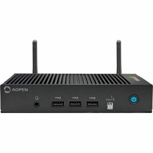 AOpen - Chromebox Mini 2 - AI Ready Included - Intel Celeron N4500 - Fanless - Ventless - 8 GB RAM - 32 GB eMMC - Black-Front_Standard 