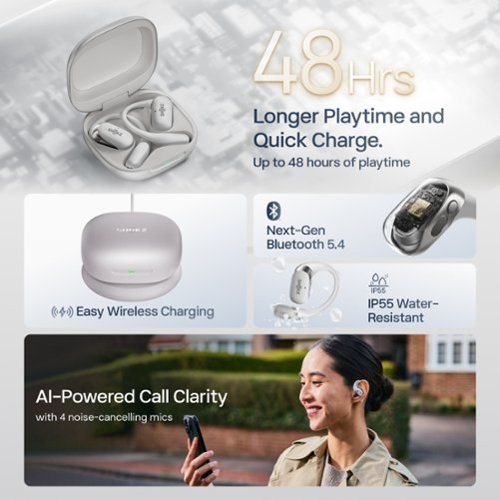 Shokz OpenFit 2+ Open-Ear True Wireless Bluetooth Earbuds - Gray BUY IN SINGAPORE