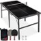 Best Choice Products - 6x3ft Portable Ping Pong Table Game Set, Folding Table Tennis w/ 2 Paddles, Balls - Black-Front_Standard