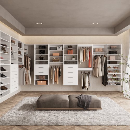 Roomtec 78 in White Modular Closet System Unit Customizable Wall
