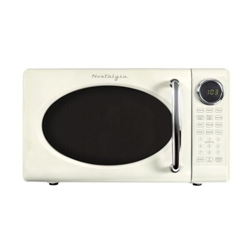 Nostalgia - Retro 0.7 cu. ft. 700-Watt Countertop Microwave - Ivory-Front_Standard 