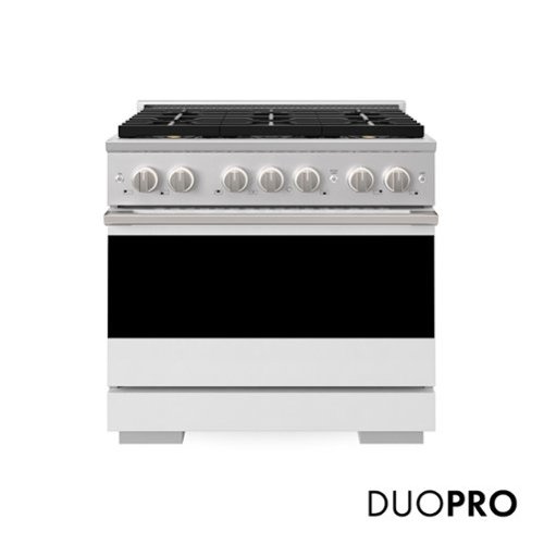 ZLINE - 36 in. 5.2 cu. ft. Marino Freestanding Dual Fuel Range with 6 DuoPro Burners and Convection Oven with White Door - White Matte