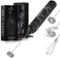 Zulay Kitchen - 3-in-1 Froth N Go Milk Frother Rechargeable - Comes with 3 Whisk Attachments - Black Marble-Front_Standard
