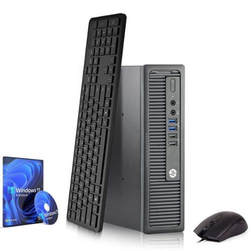 HP - Refurbished Excellent - G1 USFF Desktop Computer PC | Intel Core i5-4th 3.2GHz | 8GB DDR3 RAM | 128GB SSD | KB & Mouse | Wi-Fi | Windows11 - Black-Front_Standard 
