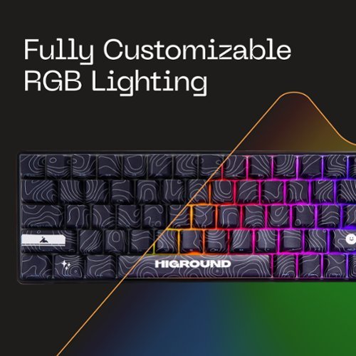 Higround Basecamp 65 65% Wired Mechanical Lubed White Flame Linear Switch Gaming Keyboard with RGB Backlighting - Black Ice BUY IN MIDDLE EAST