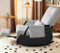 Brick Attic - Rocking Chair Nursery, Low-Seat Glider Chair, Upholstered Rocking Chair Recliner with Side Pocket and Foot Rest - Light Gray-Front_Standard