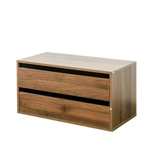  Kadyn - 2-Drawer Wooden Stackable Storage Drawers, Small Food Pantry Cabinet, Underbed Drawer for Bedroom - Brown
