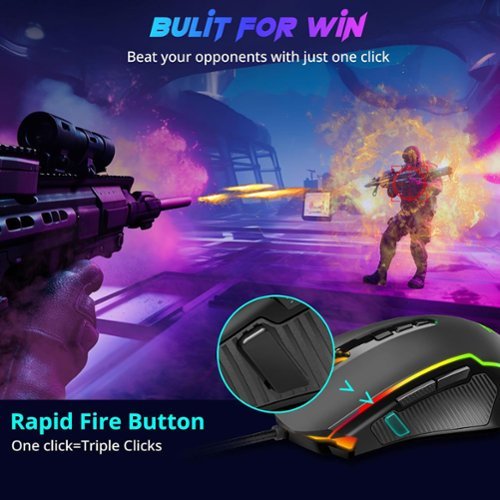REDRAGON M910-K Wired Gaming Mouse, 8000 DPI Optical Sensor, RGB, 9 Programmable Macro Buttons, Fire Button for PC/Mac/Laptop - Wired - Black WORLDWIDE DELIVERY