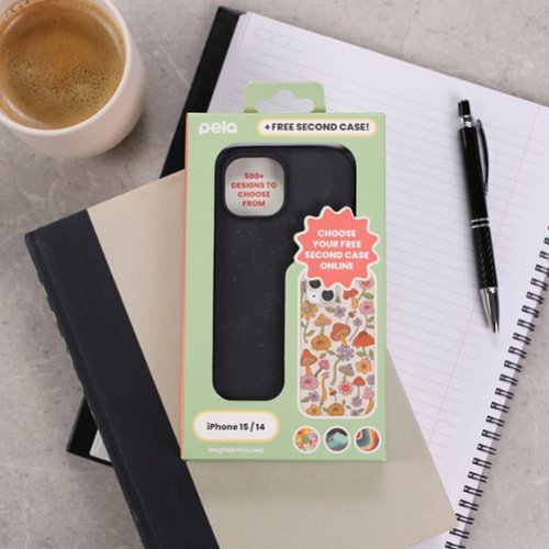 Pela Eco Friendly Hard Shell Case with MagSafe Module for Apple iPhone 15 Pro Max + Bonus Custom Case Activation Code - Black BUY ONLINE
