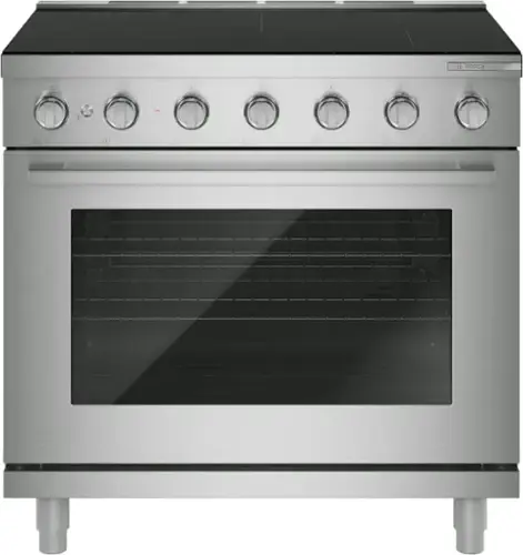 Front. Bosch - 500 Series 36 in. Wide 5.4 Cu. Ft. Industrial Style Electric Induction Range with 5 Elements - Stainless Steel.