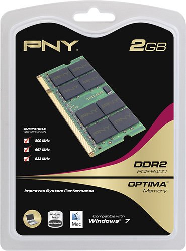  PNY - 2GB PC6400 DDR2 SoDIMM Laptop Memory - Multi