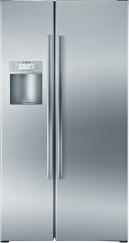  Bosch - Linea 800 Series 21.7 Cu. Ft. Counter-Depth Side-by-Side Refrigerator - Stainless-Steel look