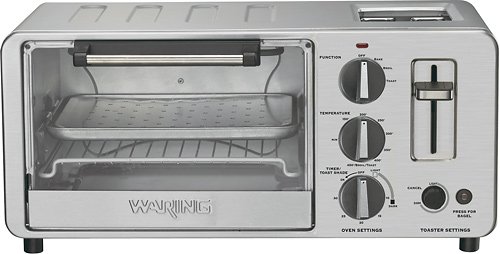 Waring Pro - 4-Slice Toaster Oven Combo - Stainless-Steel-Front_Standard 