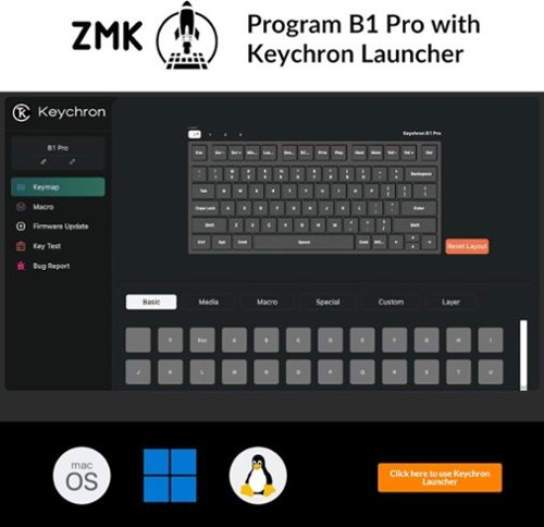 Keychron B1 Pro 75% Wireless Keyboard with Progrmmable ZMK Support - Space Gray GLOBAL SHIPPING